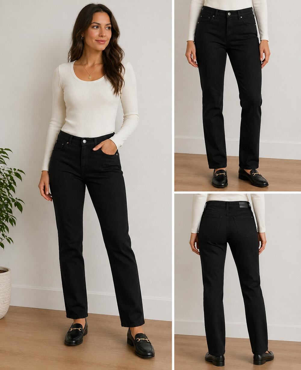 Lauren Ralph Lauren Black Straight Leg Jeans Size 10 Mid Rise